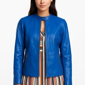 Colleen Lopez Vibrant Blue Leather Jacket